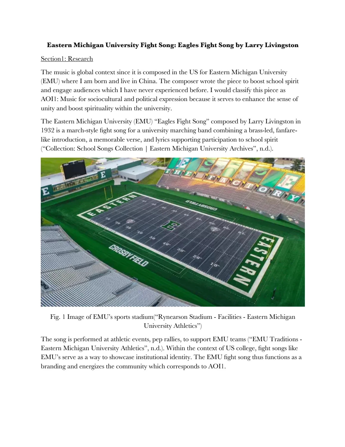 EMC Fight Song research and process journal